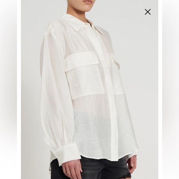 NWT Rebecca Minkoff Paisley Sheer White Blouse Size Small - Picture 7 of 7